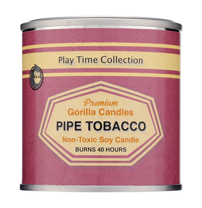 Close up of Pipe Tobacco candle label