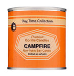 Close up of Campfire candle label.