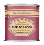 Close up of Pipe Tobacco candle label