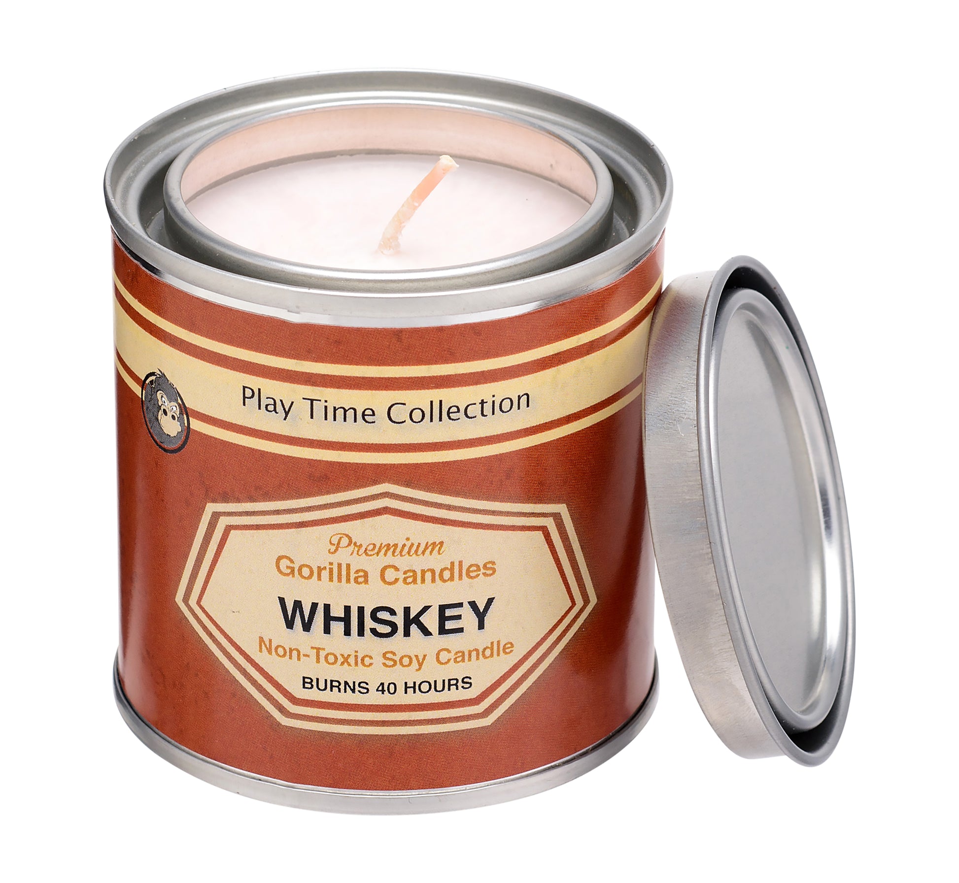 Front view of Whiskey candle label